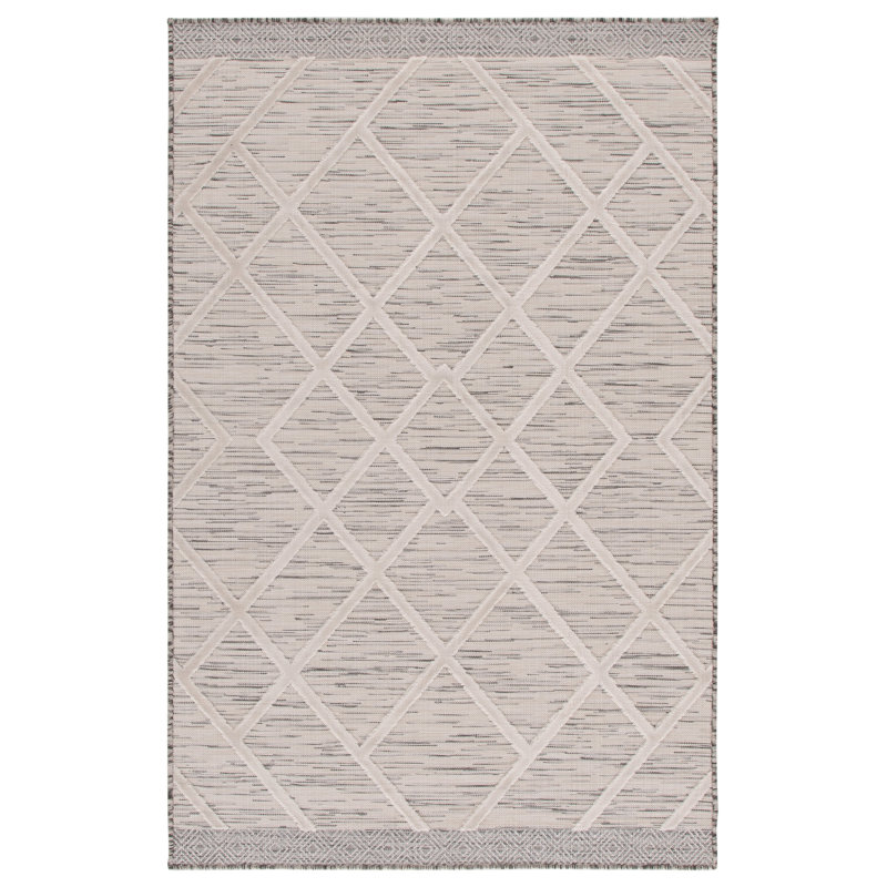 Tapis d'intérieur / extérieur à motif géométrique Kenenth Cabana, Rectangle 4 pi x 6 pi