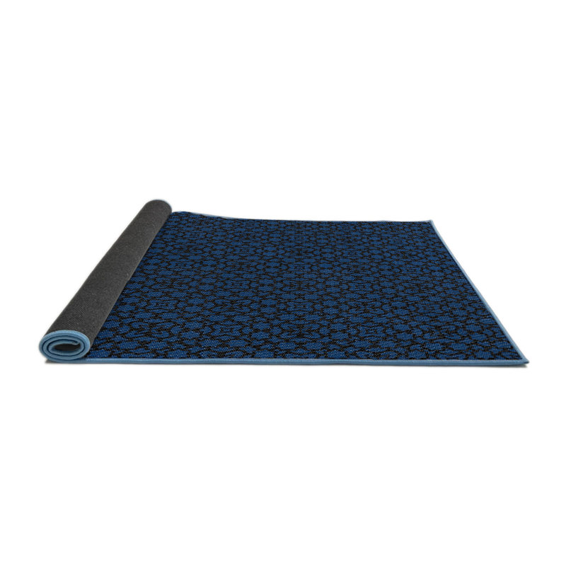 Tapis bleu marine à motifs Jaimes, Rond 6 pi