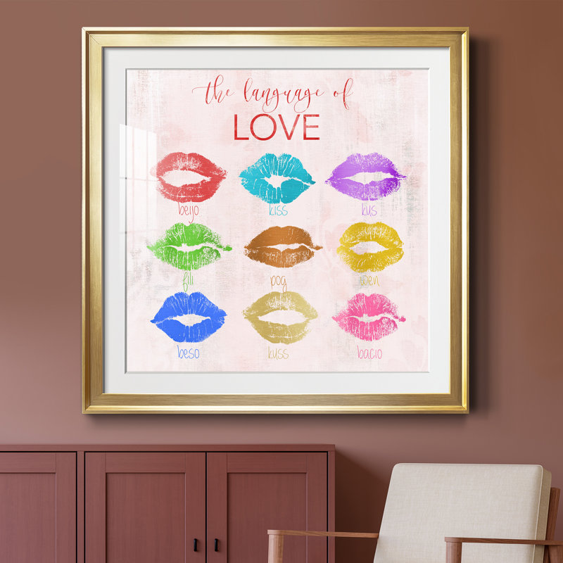 Rainbow Kiss - impression encadrée, H 30,5 po x l 30,5 po x P 1,5 po, Encadrement doré
