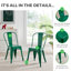 Honora Classic Industrial Metal Dining Chair - Style Bold Colour Stackable Side Chair-1439541583