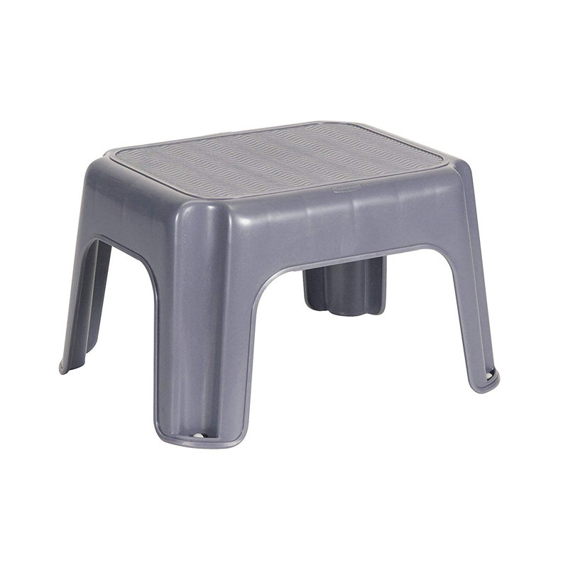 Escabeau léger en plastique à 1 marche, Gris