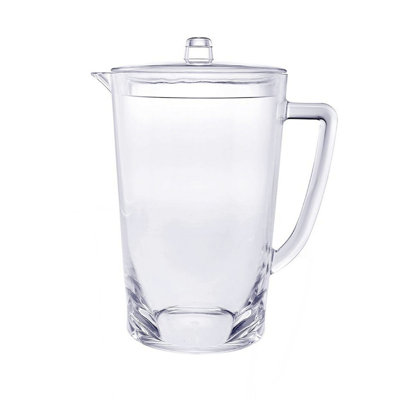 2.75 Quarts Water Pitcher With Lid, Oval Halo Design Unbreakable Plastic Pitcher, Drink Pitcher, Juice Pitcher With Spout BPA Free