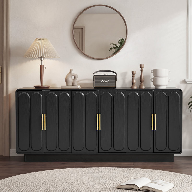 62.99'' Wide Sideboard With Adjustable Shelf, Black