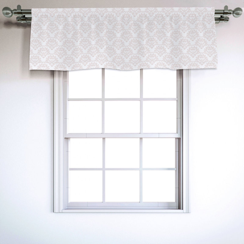 Sateen Damask Ruffled Window Valance