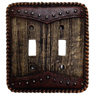 Woodgrain 2-Gang Toggle Light Switch Wall Plate