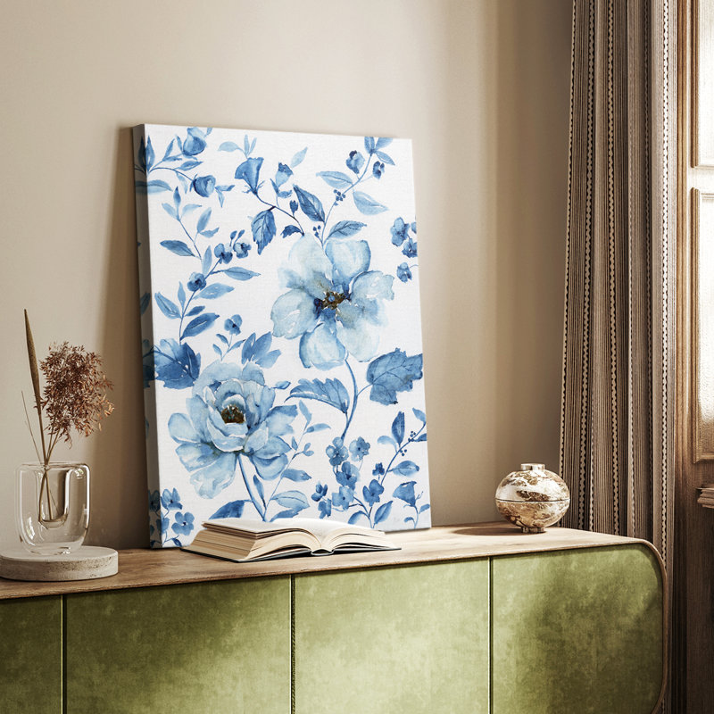 Bleu chinoiserie - galerie Cavas sur mesure, H 12 po x l 8 po