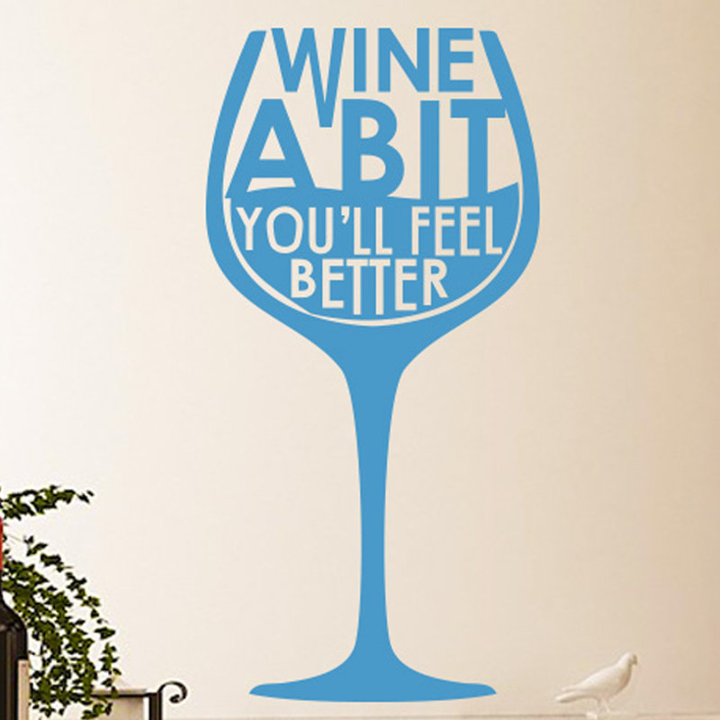Food & Beverage Wall Decal, Blue, Large