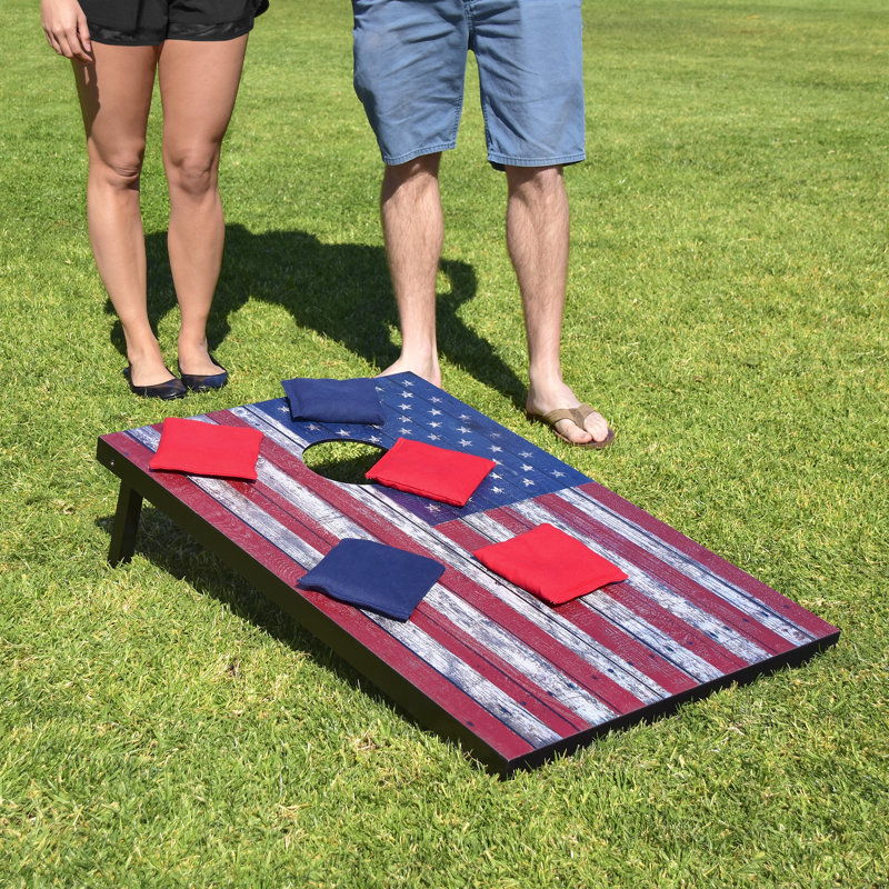 American Flag 3' x 2' MDF Cornhole Set with Bean Bags