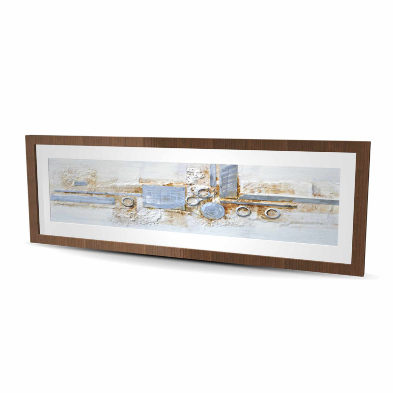 Impression abstraite à finition métallique | Décoration d'intérieur beige encadrée