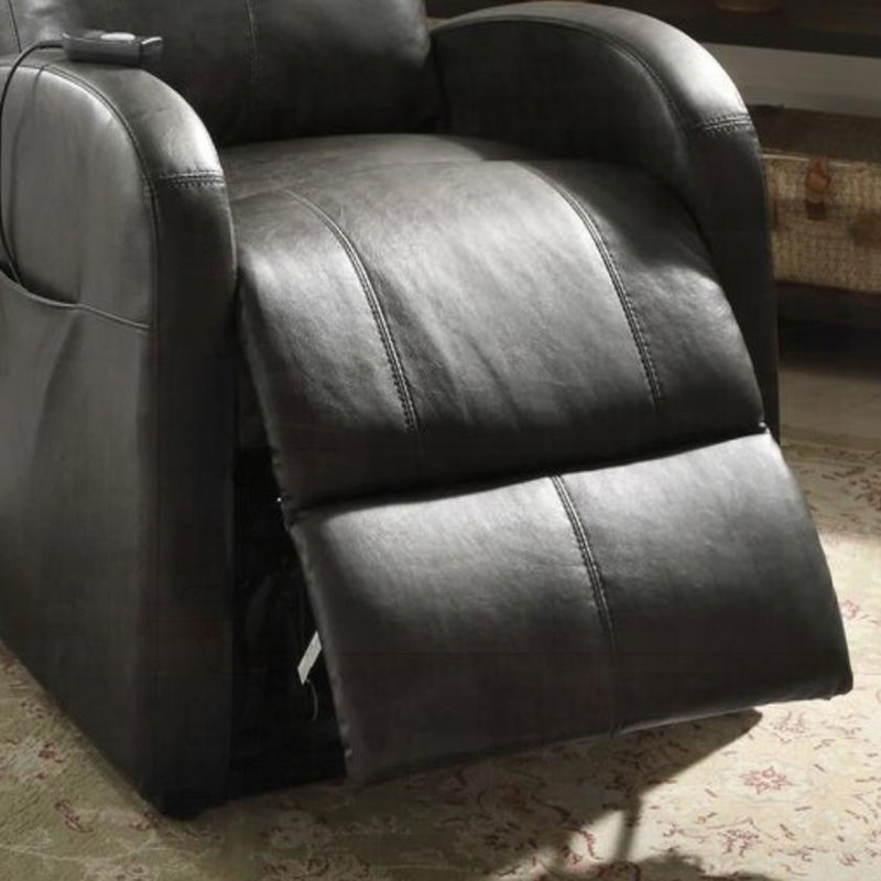 Fauteuil inclinable électrique en cuir synthétique, Noir