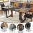 7-Piece Rectangle 71" Dining Table Sets With Adjustable Foot Pads For Dining Room, Restarant, Or Canteen