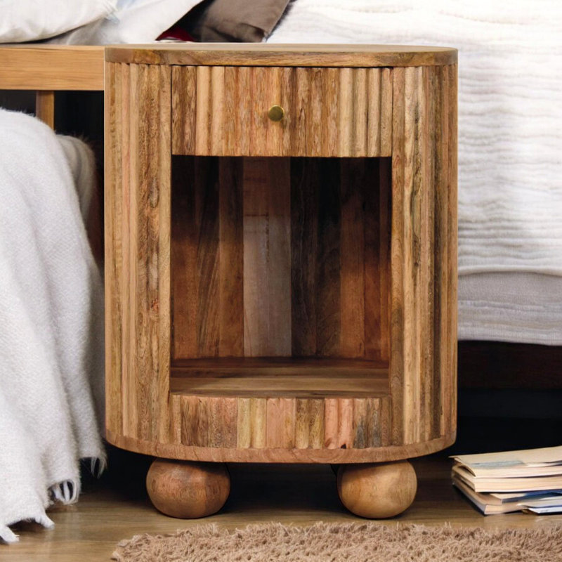 Table de chevet en bois massif Soba