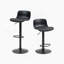 Tabourets de bar modernes à hauteur de comptoir en cuir polyuréthane avec dossier et chaises pivotantes réglables pour îlot de cuisine, ensemble de 2, sans accoudoirs, grande base - noir-583133738