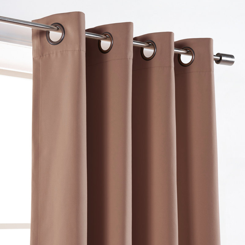 Mocha Blackout Grommet Indoor Polyester Window Panels, 63"