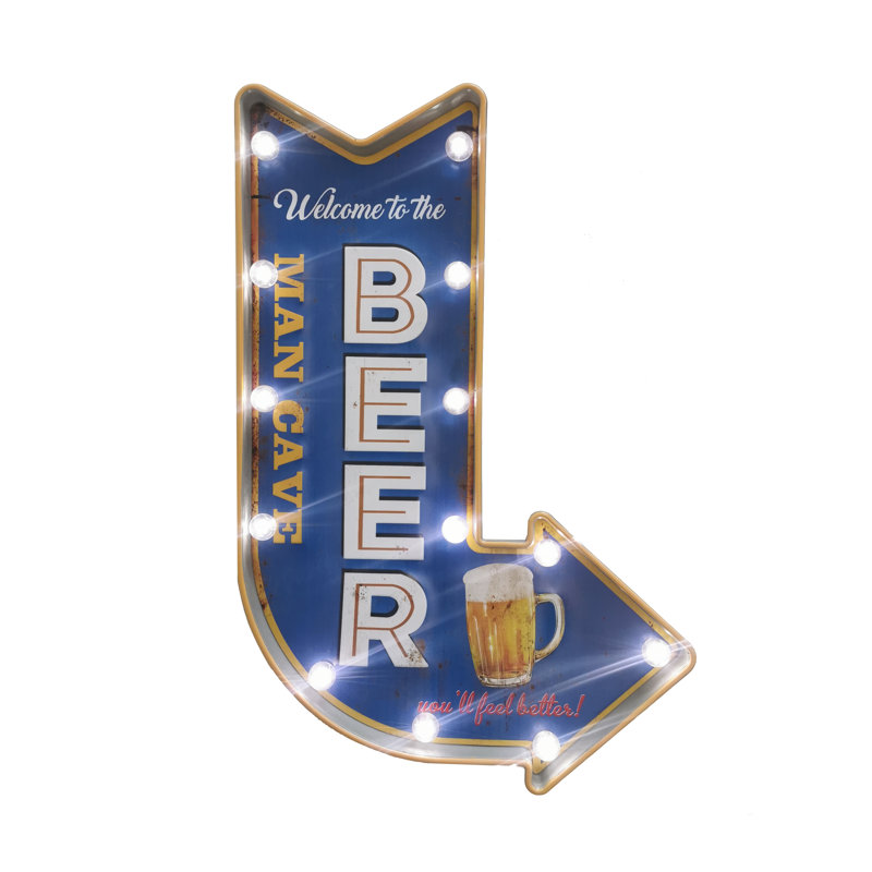 Man Cave Beer Arrow Sign
