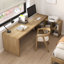 78.74" Wood colour L-Shaped Solid Wood Desks-107198186-107198187