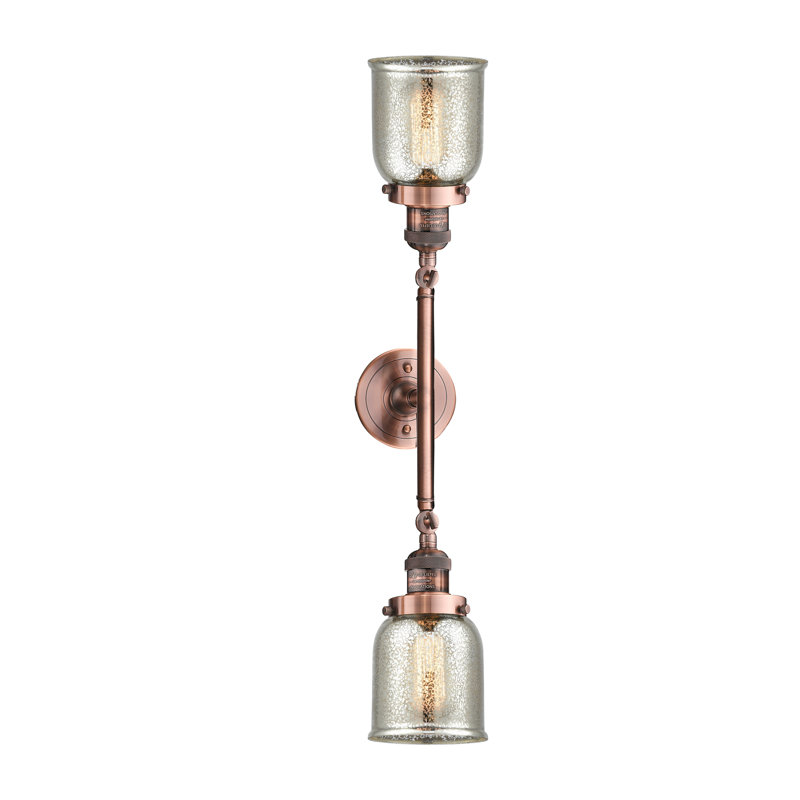 Éclairage pour salle de bain 2 lumières à intensité variable ClipperCove, Silver Mercury, Antique Copper, Ampoule non incluse