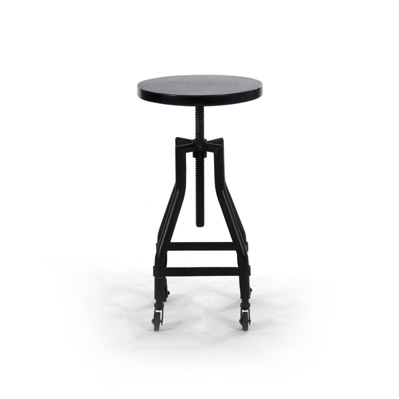 Adjustable Height Counter Stool with Metal Frame