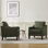 Fauteuil rembourré avec pieds en bois massif (lot de 2)