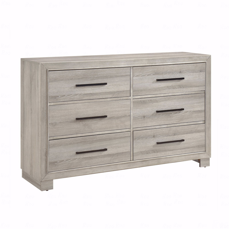 Mobilier de chambre à coucher à 6 tiroirs en bois