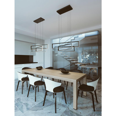 Luminaire suspendu rectangulaire unique à 1 lumière DEL Aion