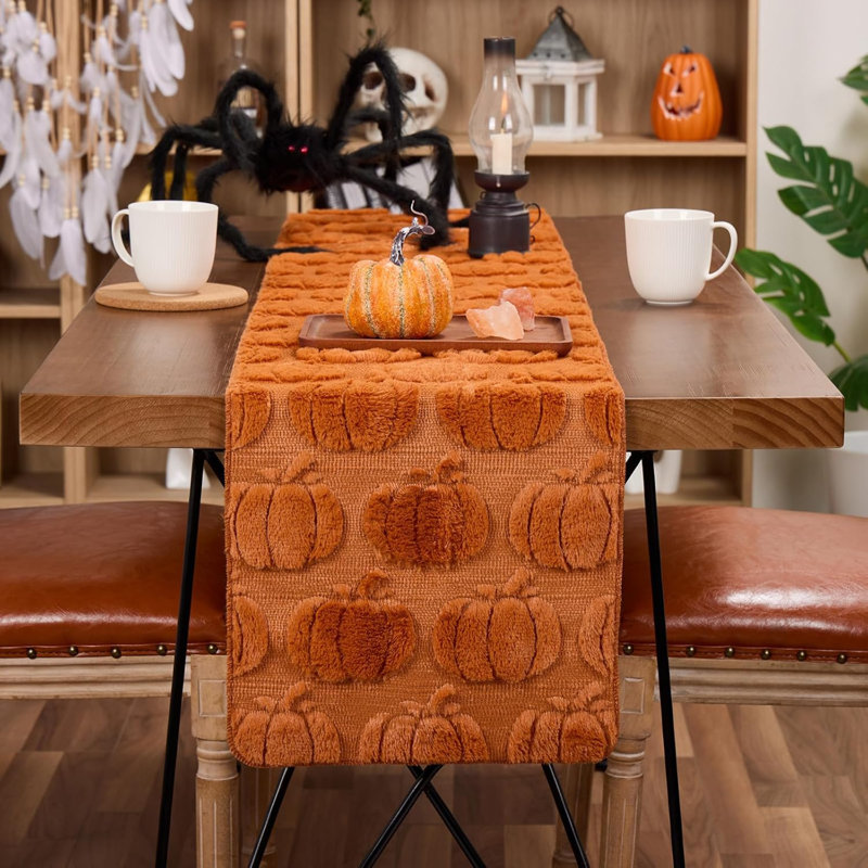Chemin de table citrouille caramel Halloween