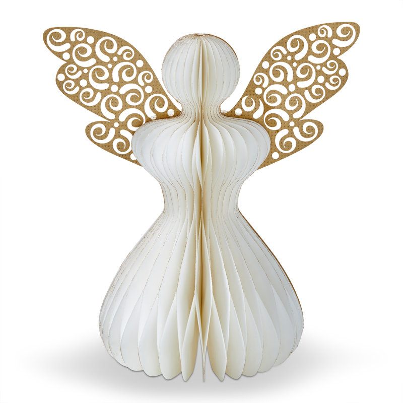 Grand ange en papier Glimmer, H 11,02 po x l 7 po x P 11,81 po