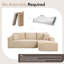 Canapé modulaire rembourré en tissu de velours côtelé en L 108 po avec méridienne 108 po-998772925-998772927