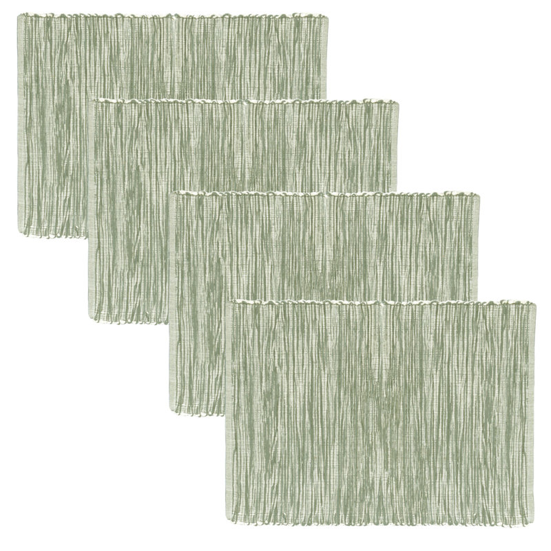 Aaronisha Cotton Blend No Pattern Rectangle, Sea Green, Placemat 13" W x 19" D
