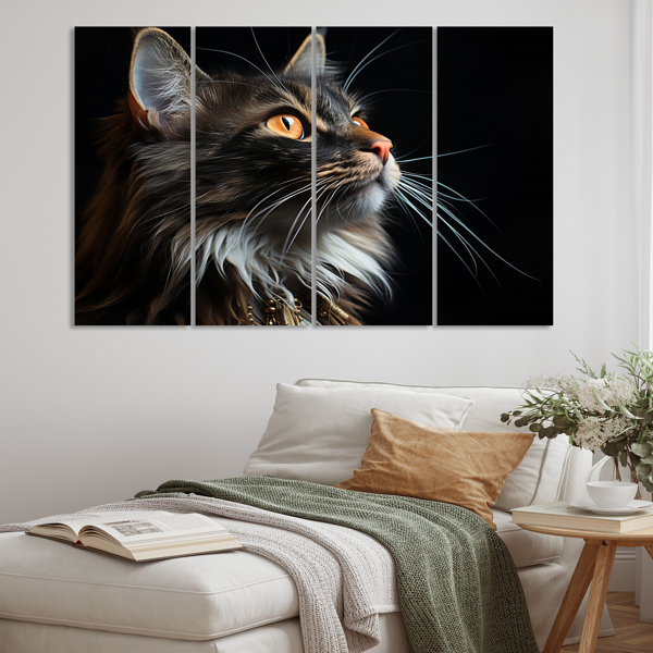 DesignArt Cat Portrait I - Animals Metal Wall Decor Set | Wayfair