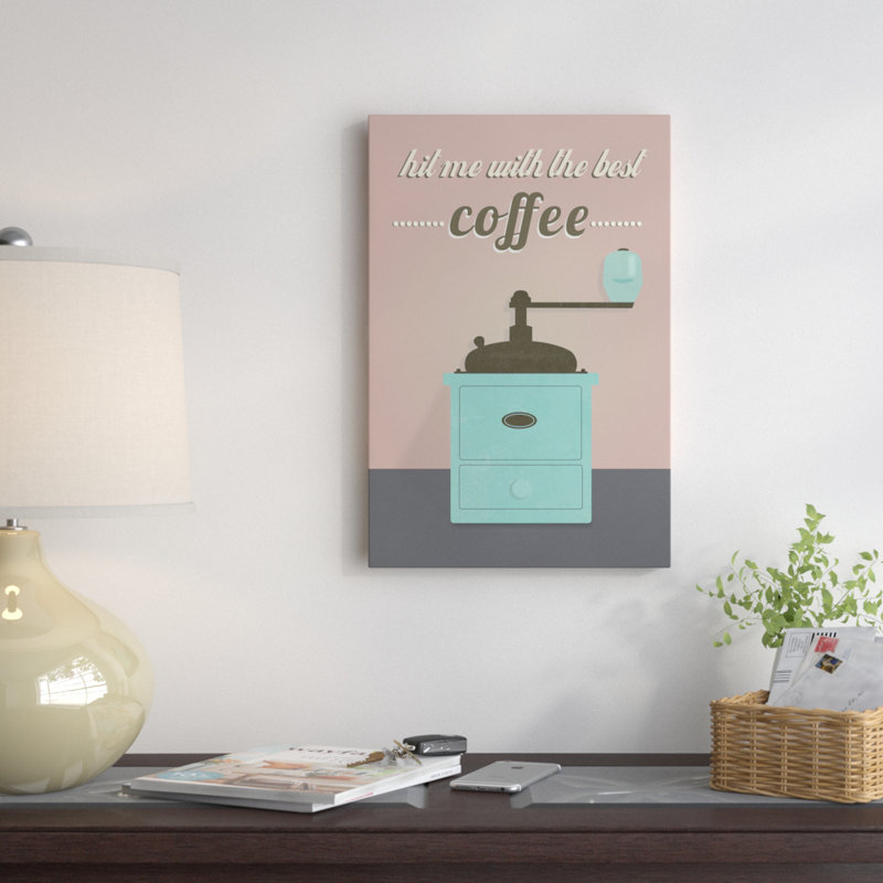 « coffee », art textuel sur toile tendue, H 12 po x l 8 po x P 0,75 po, Pas de tapis, Toile tendue