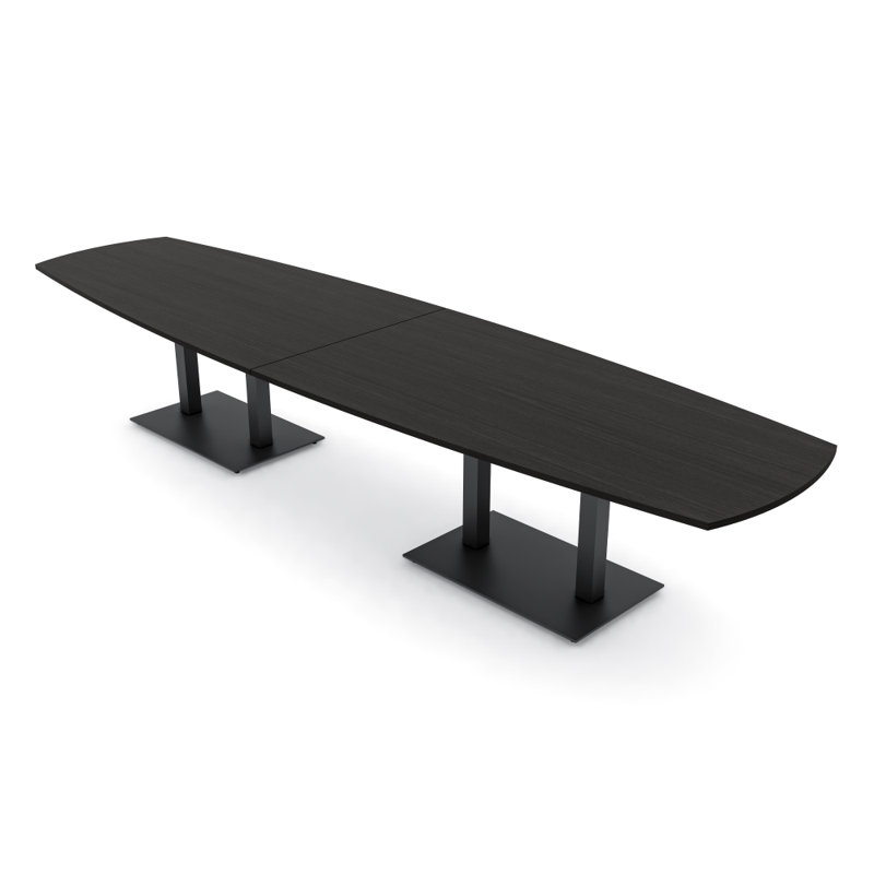Table de conférence Arc Boat, Cyprès noir, Noir mat, H 30 po x l 168 po x P 48 po
