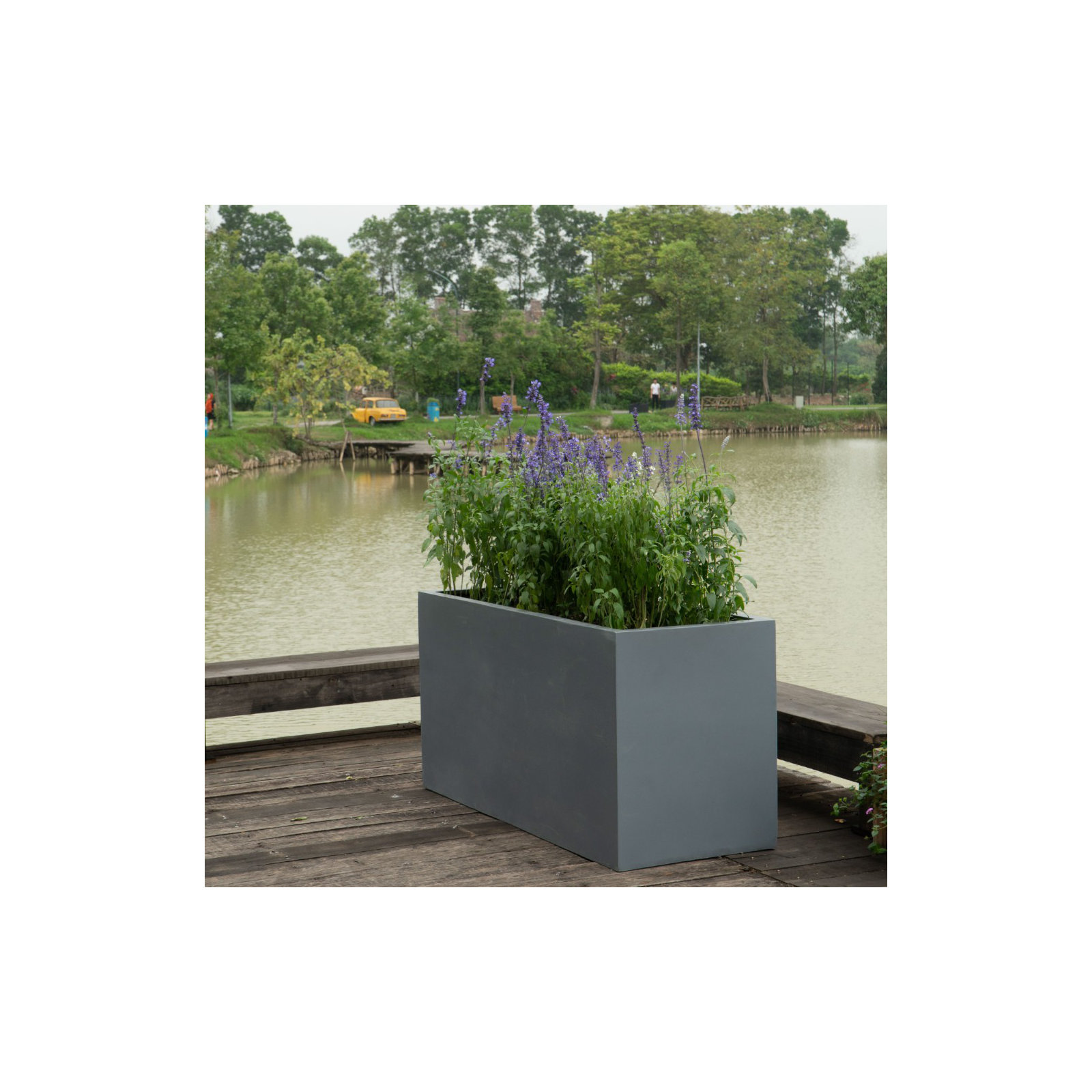 Connoisseur Handmade Planter Box, Gray, 30" H x 60" W x 23" D