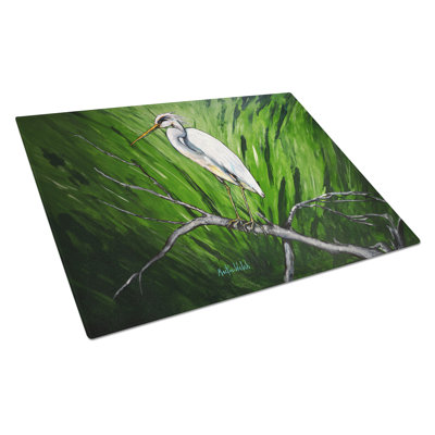 Heron On A Limb Glass Cutting Board