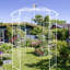 Pavillon de jardin en fer Iron Arch, 81,3 po x 114,2 po, blanc crème, coupe-vent, sphère en métal à assemblage sans effort, couleur blanche, pavillon de jardin, courbe simple