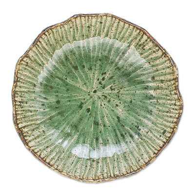 Bungalow Rose Handmade Lotus Table Celadon Ceramic Bowl