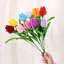 5/6 tulipes artificielles de 32 cm, bouquet de fleurs fait main avec pétales et feuilles flexibles, idéal pour décorer une table ou votre intérieur. Un cadeau intemporel pour maman.-233215555