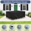 Housse de table rectangulaire imperméable pour l'extérieur, ensemble de protection modulaire robuste (noir)