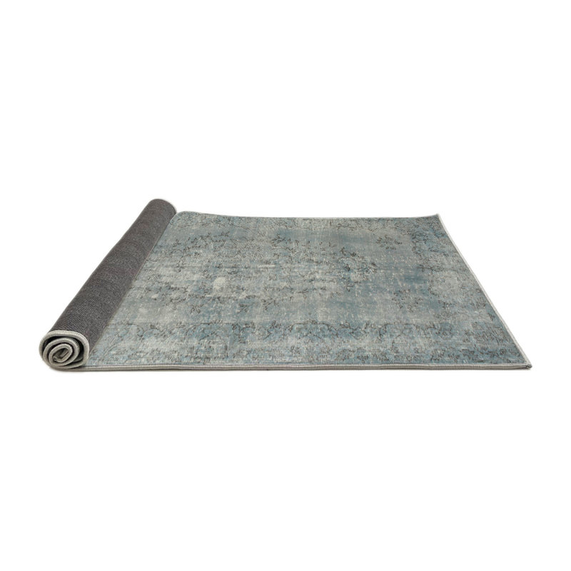 Tapis contemporain gris, Rond 7 pi