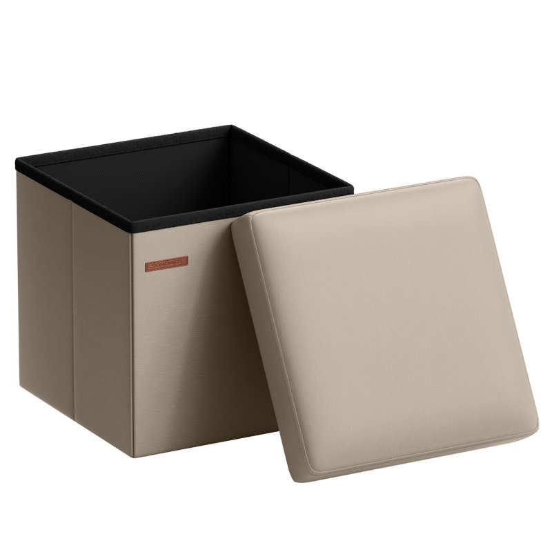 15 Inches Ottoman With Storage, Camel Brown
