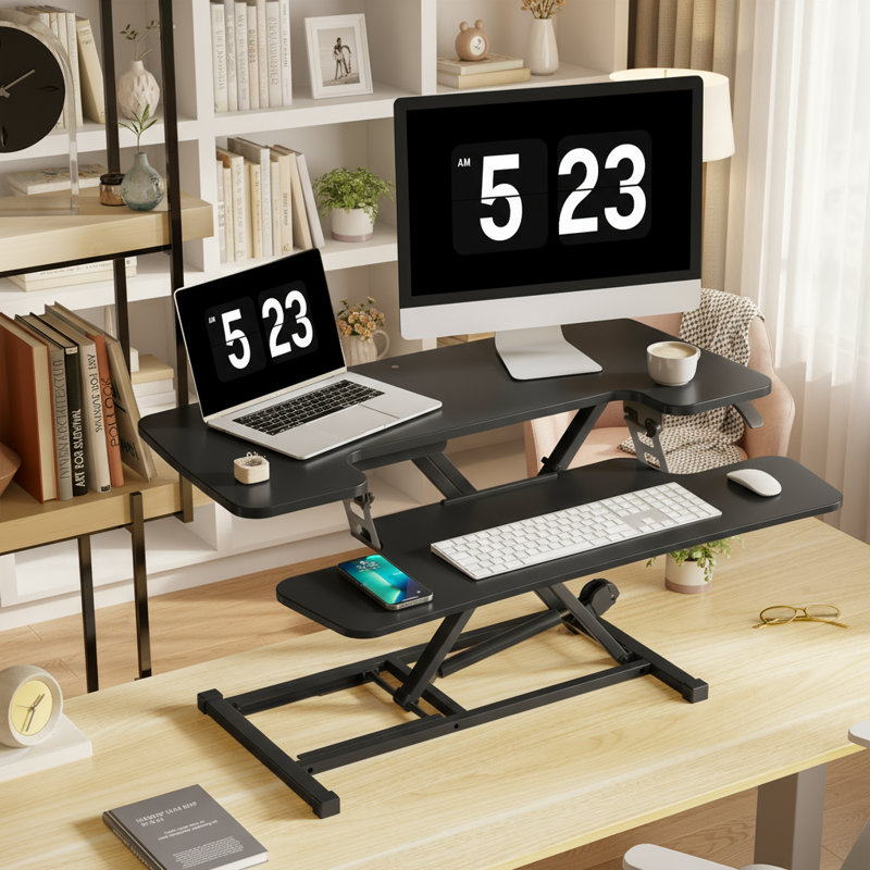 Convertisseur de bureau debout Murray, Noir, H 19,6 po x l 36 po x P 24,9 po