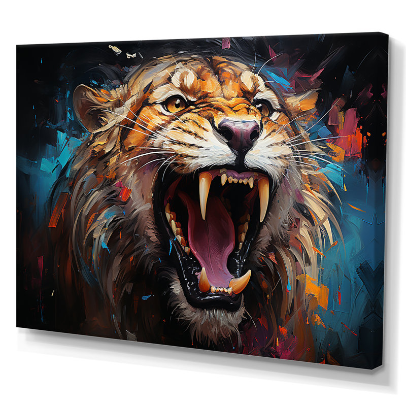 «Lions Roaring Emotion» sur toile, H 12 po x l 20 po x P 1 po, Toile tendue