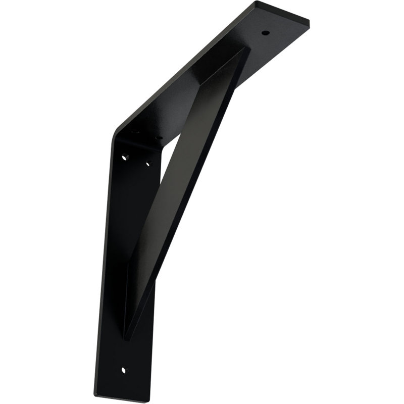 Support traditionnel en acier, H 10 po x l 2 po x P 10 po, Noir thermolaqué