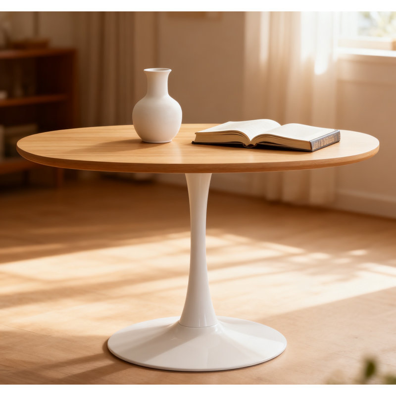 42.12Inch Dining Table Oak, 28.93"H x 42.12"L x 42.12"W, Oak/White