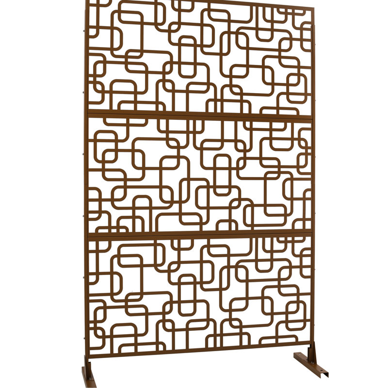Clôture d'intimité en métal l 76 "H48" - Brun pour patio balcon terrasse pelouse jardin météo Ps114 écran extérieur, Brown