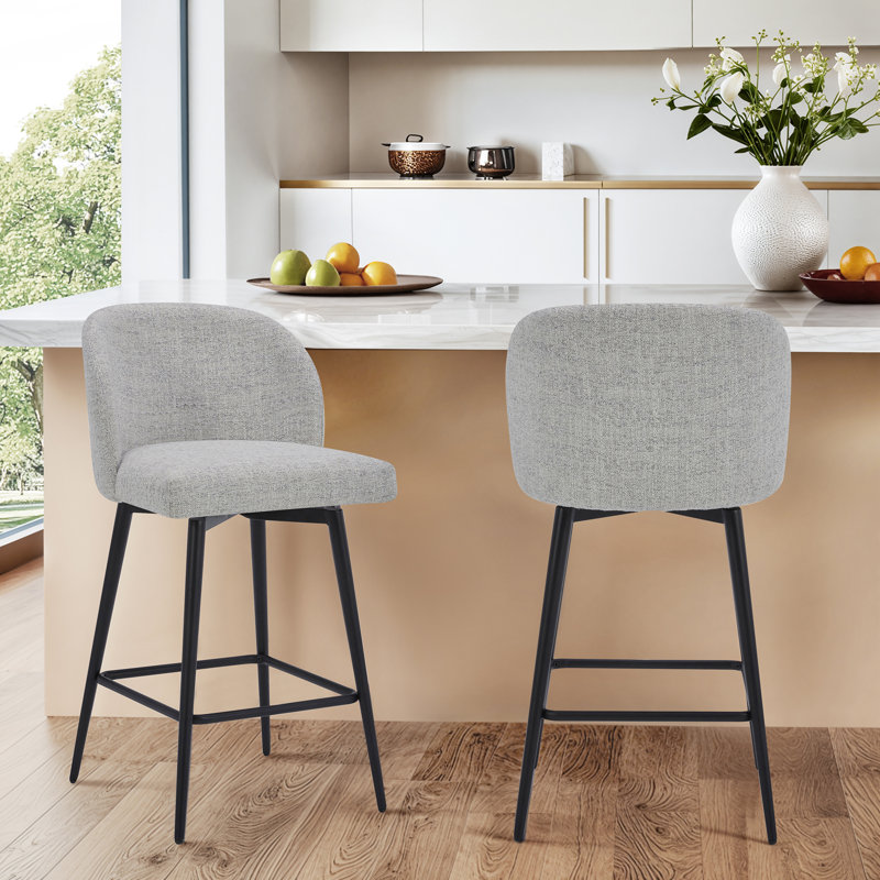 Tabouret de bar et de bar Benedit, Blanc (multicolore), Tabouret de comptoir (siège d'une hauteur de 27 p, 2