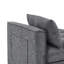 Convertible, siège gris à 2 places avec dossier pliable, extension de chaise longue et rangement latéral pour les télécommandes, petits espaces invités convenables dans les appartements