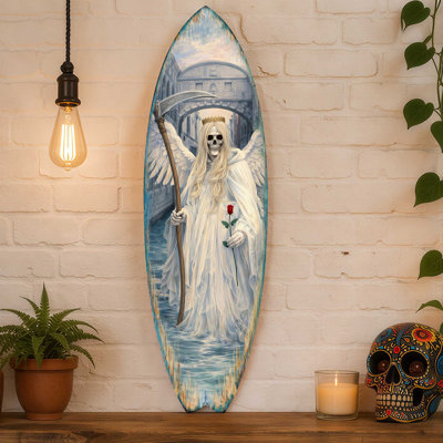 Angel Of Death Surfboard Wall Art  Gothic Halloween Décor
