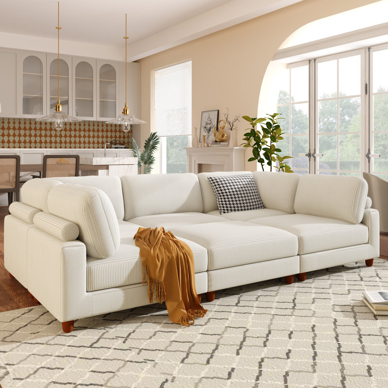 Canapé modulaire U-Style de 163 po, Polyester beige