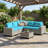 5-Person Outdoor Sectional Sofa Set With All-Weather HDPE Rattan, Cushions, And Wide Armrests-1007000681